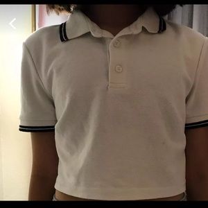 Cropped Black and white polo shirt